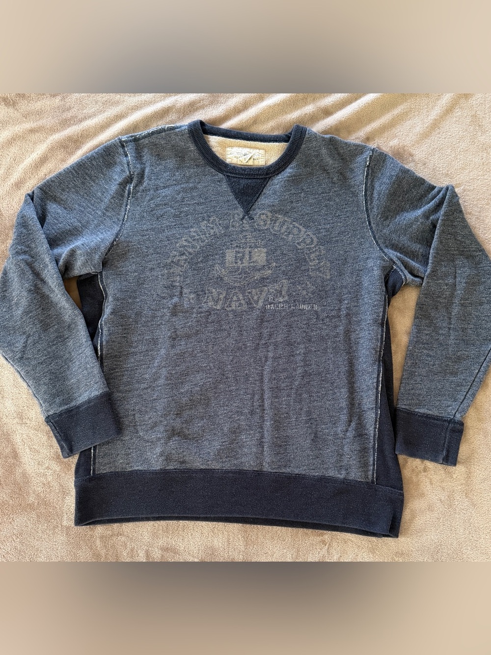 Denim & Supply Ralph Lauren Men's Navy Crewneck Sweatshirt